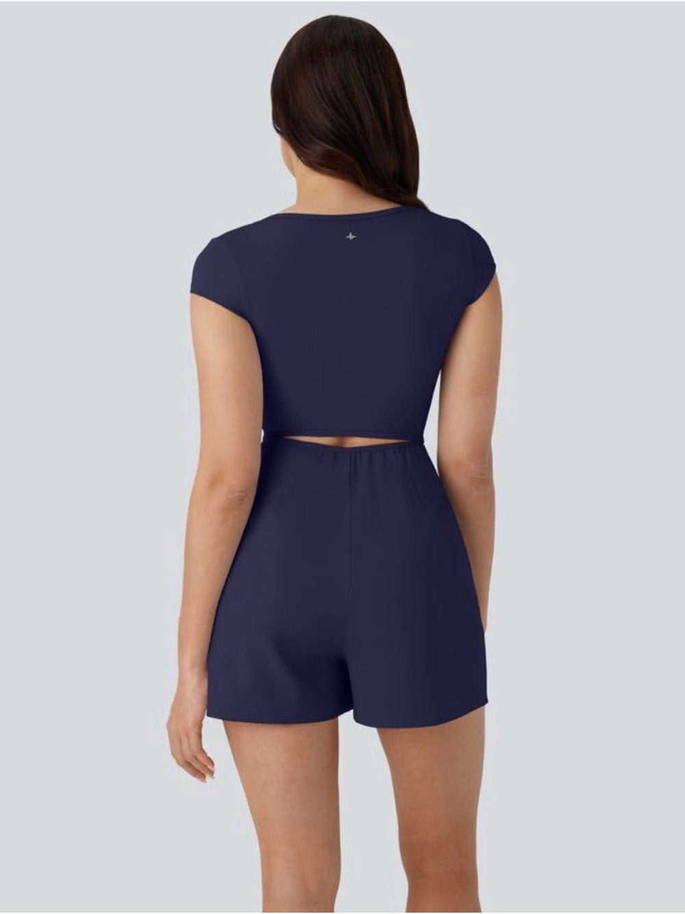 HALARA Navy Short-Sleeve Sweetheart Romper - Picture 5 of 11